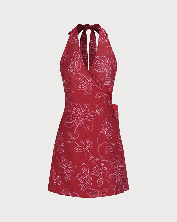 Robe de Plage Rouge à Dos Nu