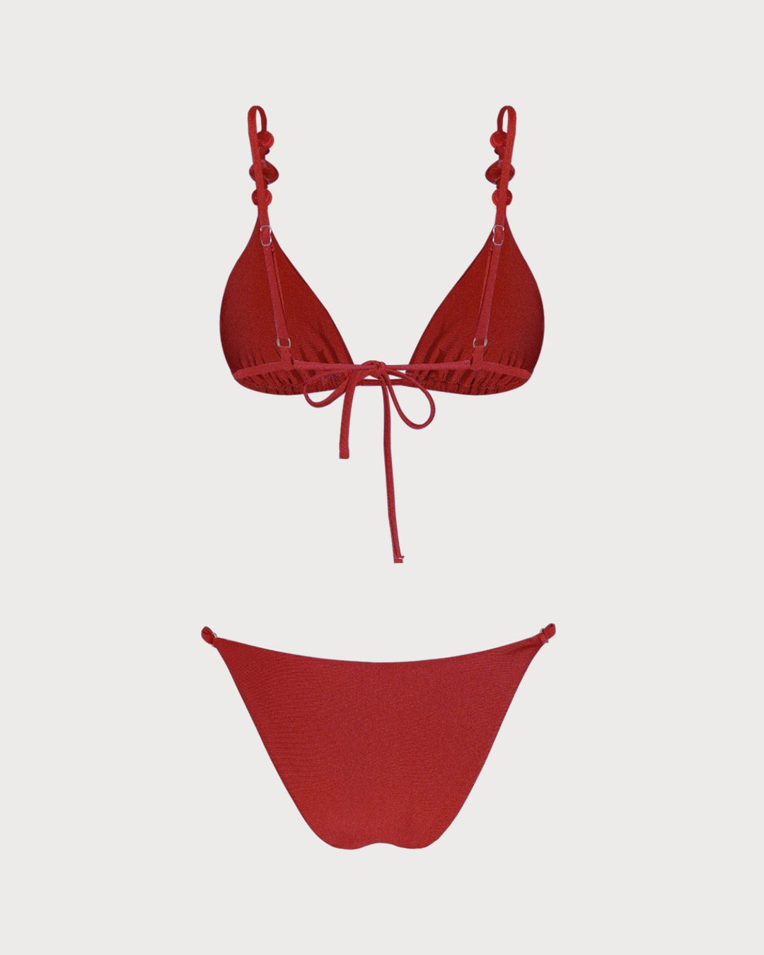 Ensemble de Bikini Triangle Rouge à Col V