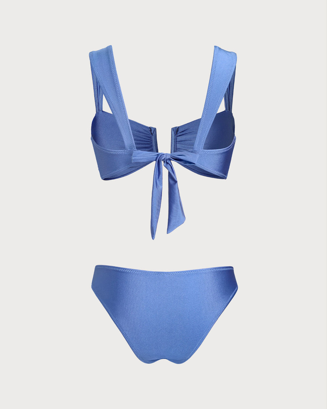 Ensemble de Bikini Triangle Bleu à Haute Élasthicité