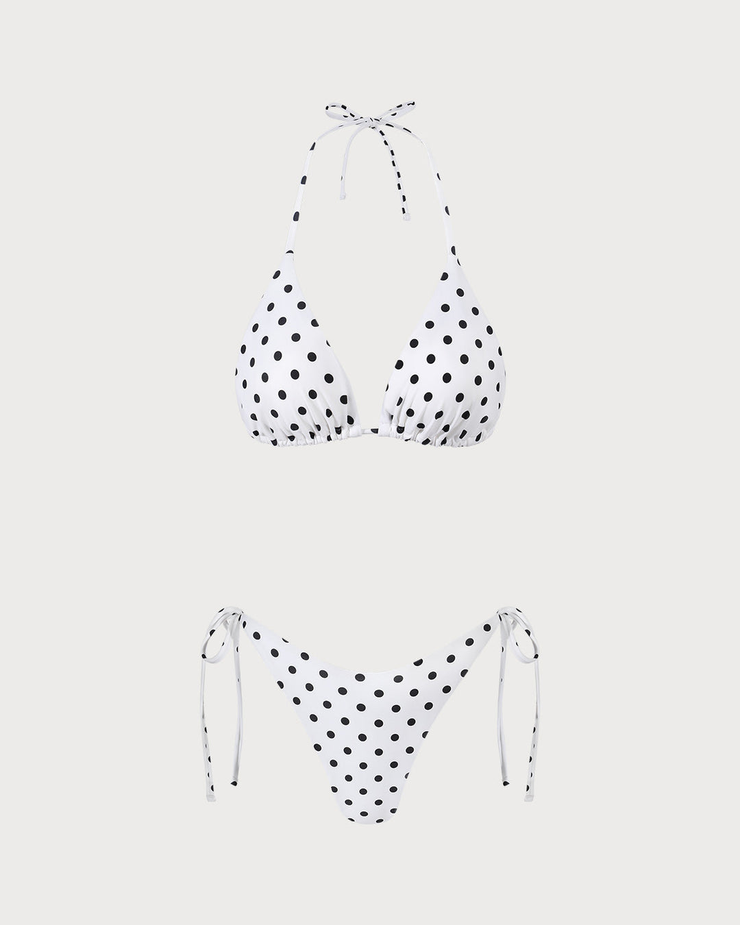 Ensemble de Bikini Triangle à Pois Blancs