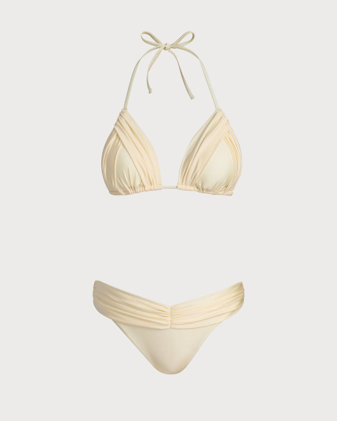 Ensemble de Bikini Jaune à Volants