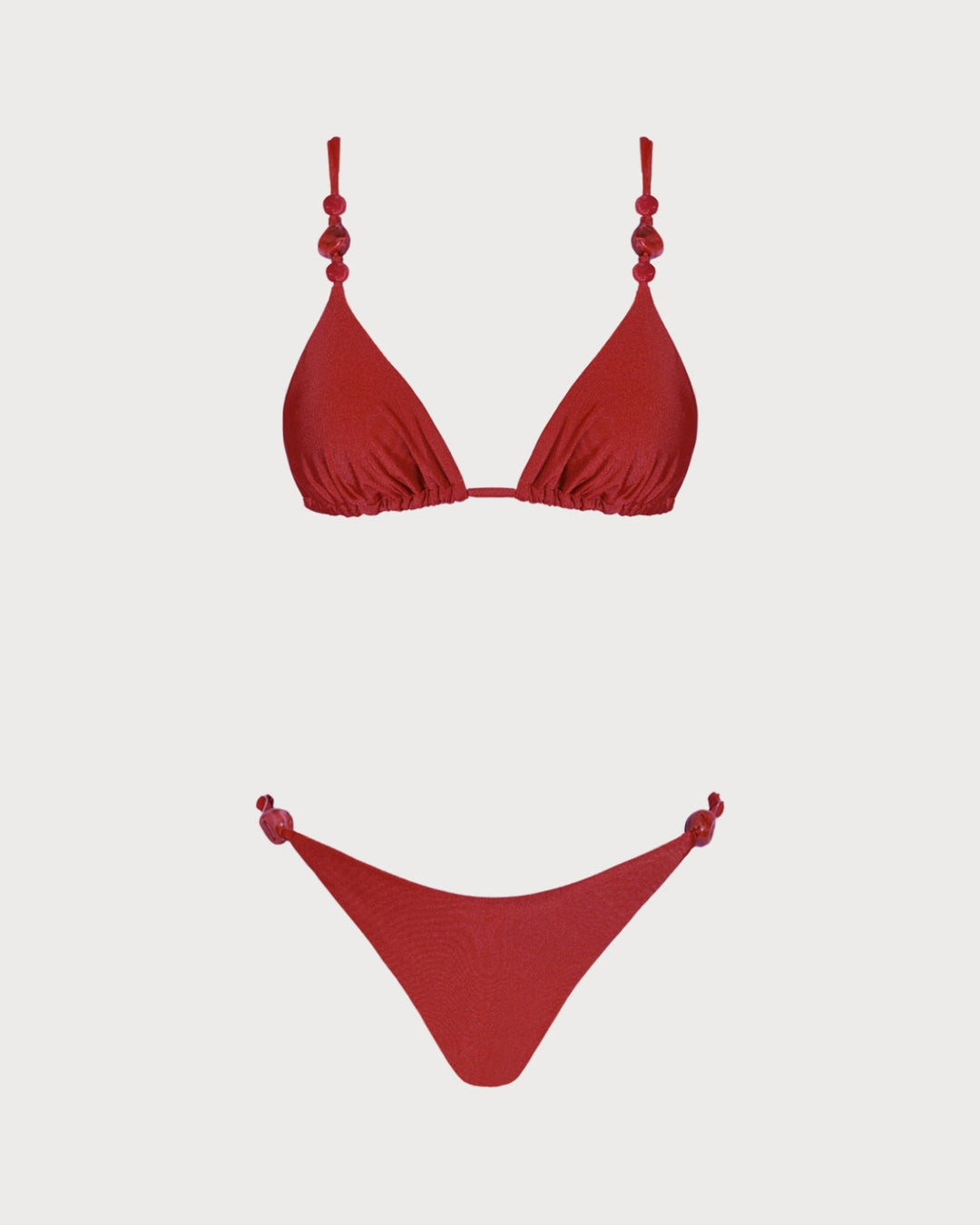 Ensemble de Bikini Triangle Rouge à Col V