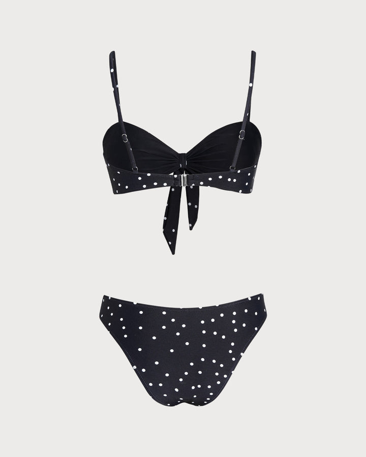 Ensembles de Bikini à Pois Noirs