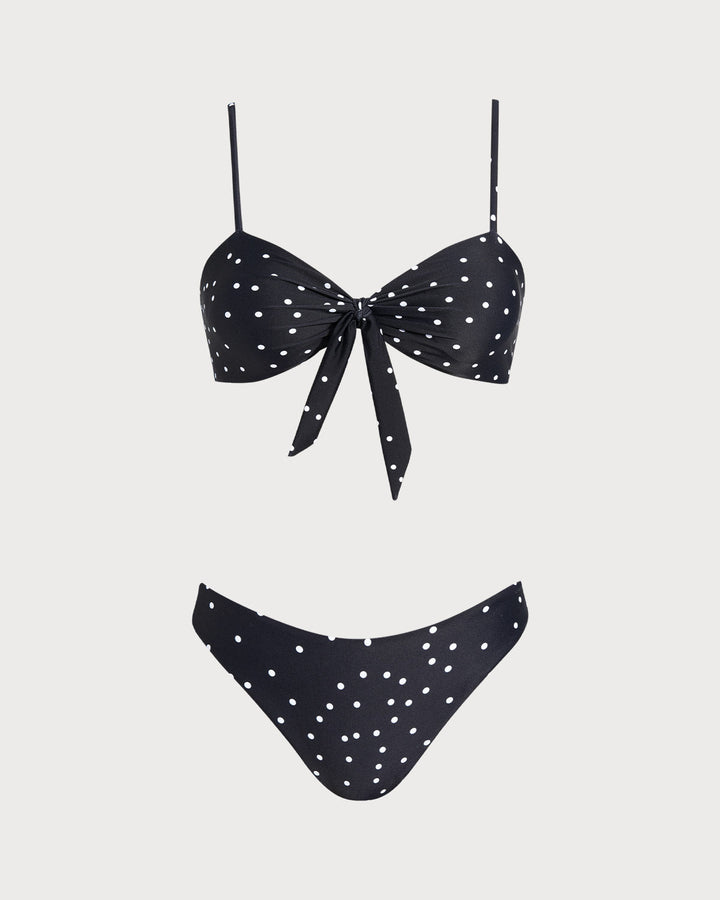 Ensembles de Bikini à Pois Noirs