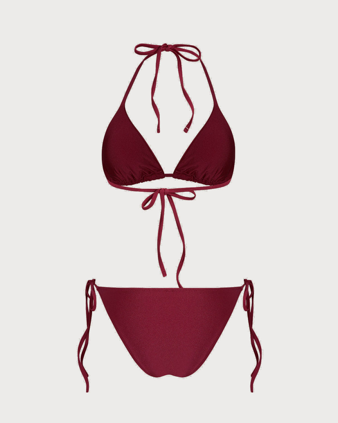 Ensemble de Bikini à Cordon Rouge en Forme de Triangle
