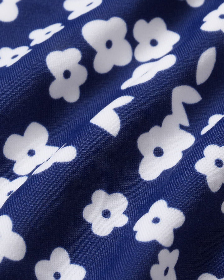 Ensemble de Bikini Triangle Floral à Dos Nu Bleu