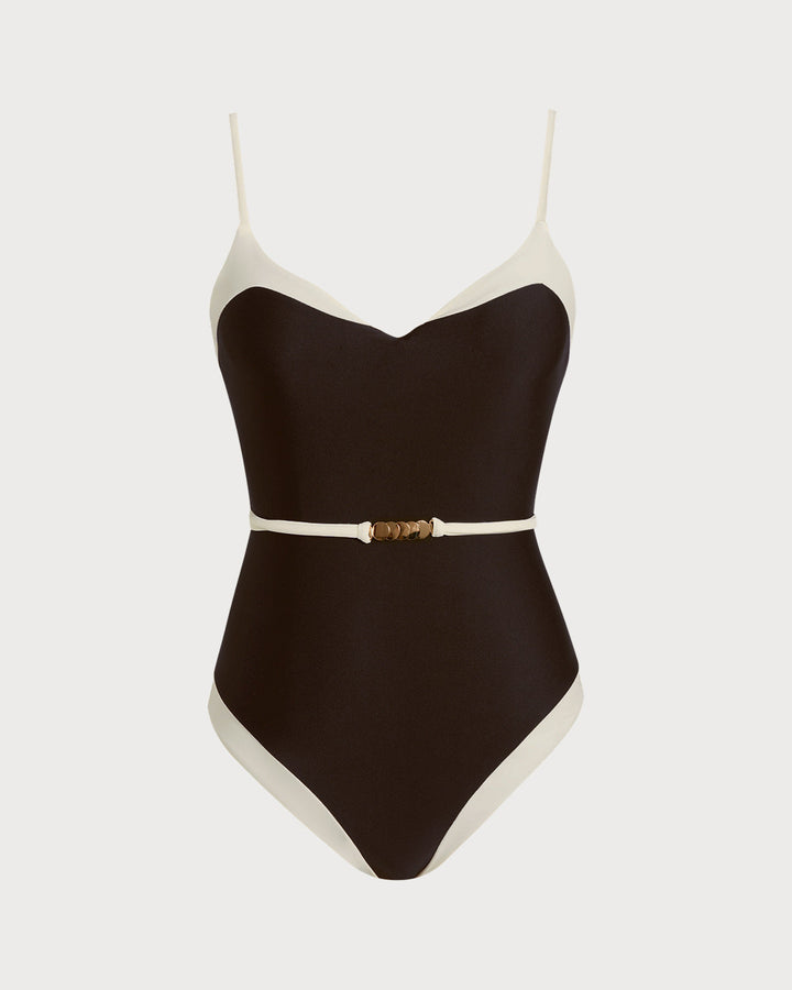 Bralette Une Pièce V Couleur Marron