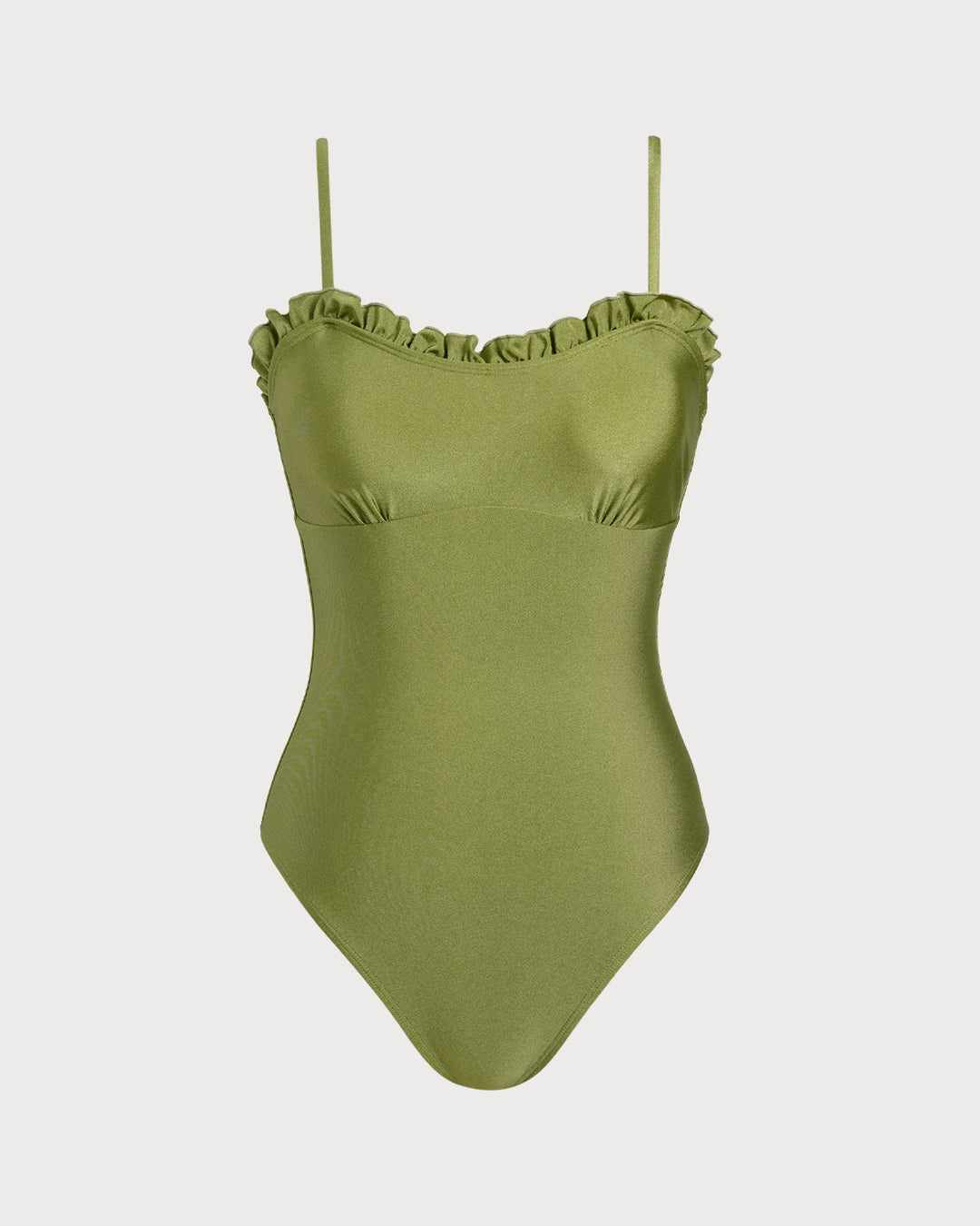 Bralette à Volants Vert en Maillot de Bain Une Pièce