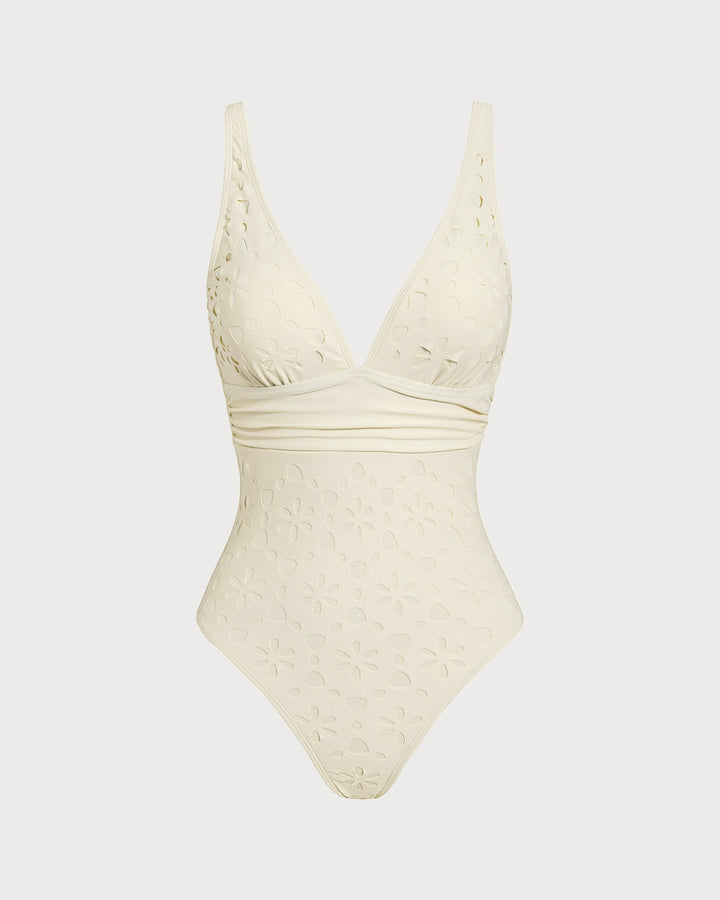 Bralette Off White Monopièce de Maillot de Bain