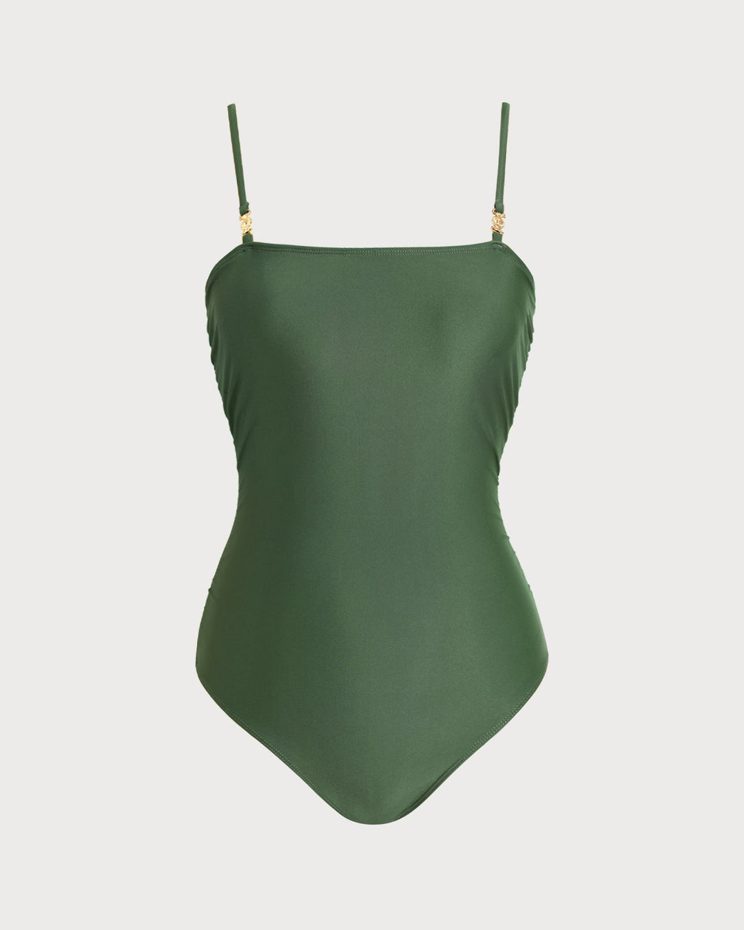 Maillot de bain une pièce vert à haute élasticité