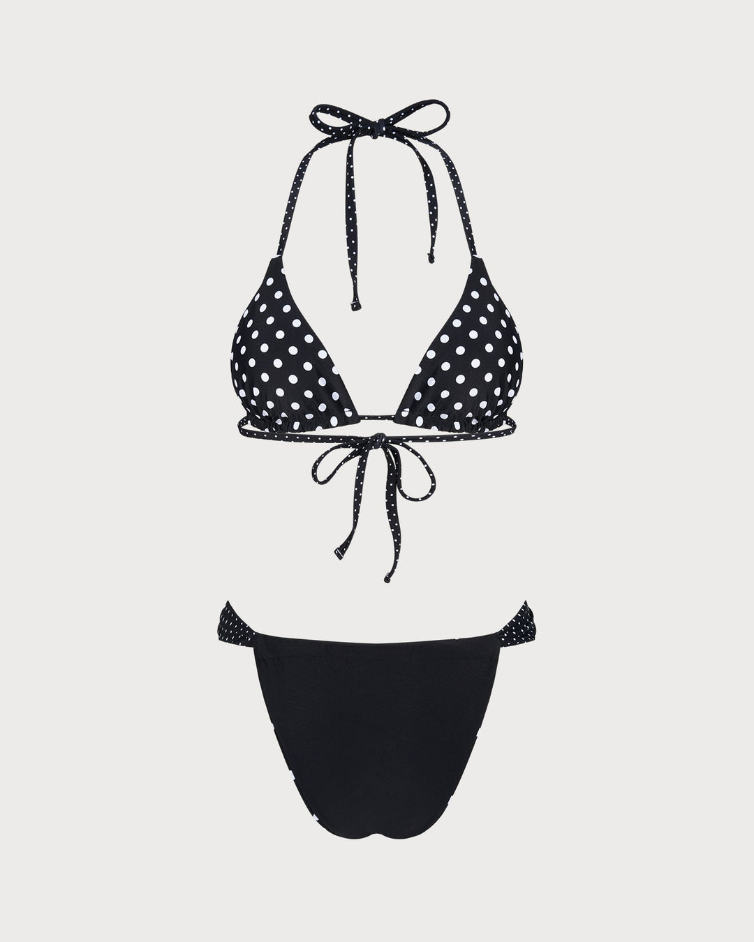 Ensemble de Bikini Réversible à Pois Noirs
