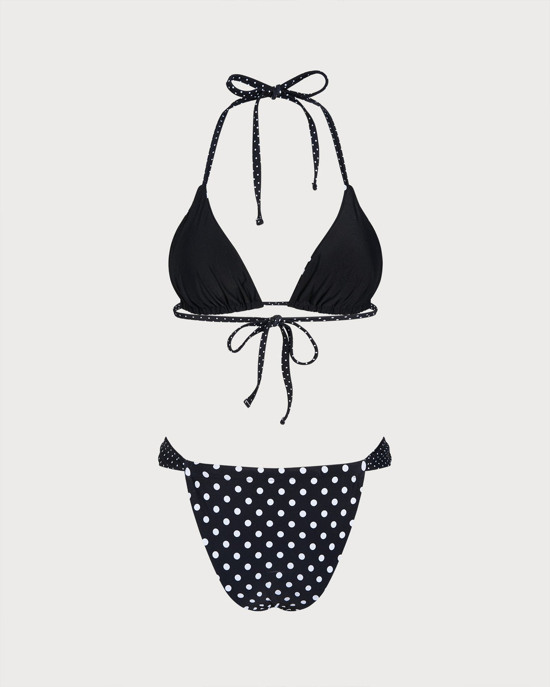 Ensemble de Bikini Réversible à Pois Noirs