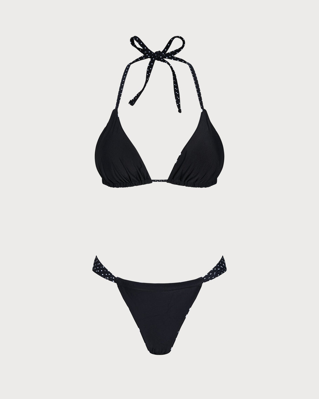Ensemble de Bikini Réversible à Pois Noirs