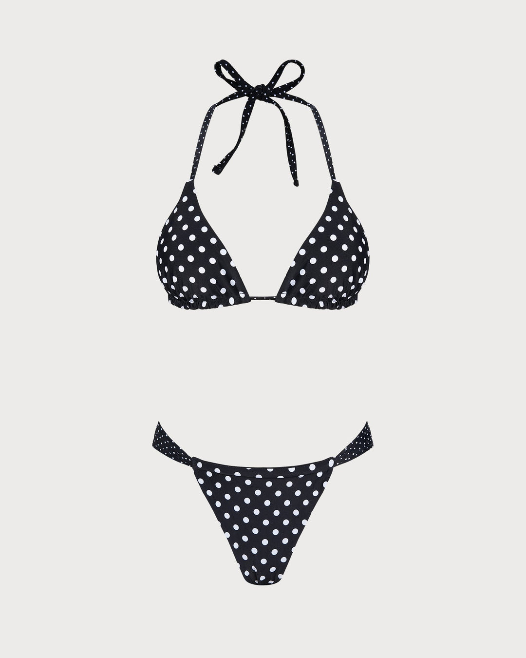 Ensemble de Bikini Réversible à Pois Noirs