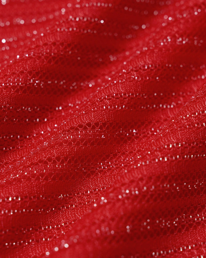 Ensemble de Bikini à Armatures en Paillettes Rouges