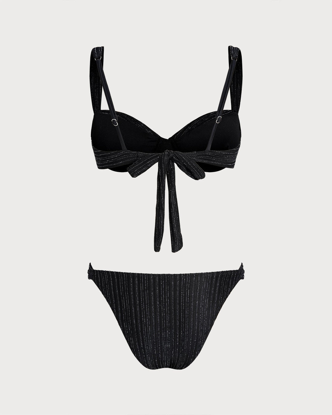 Ensemble de Bikini Noir à Armatures avec Sequins