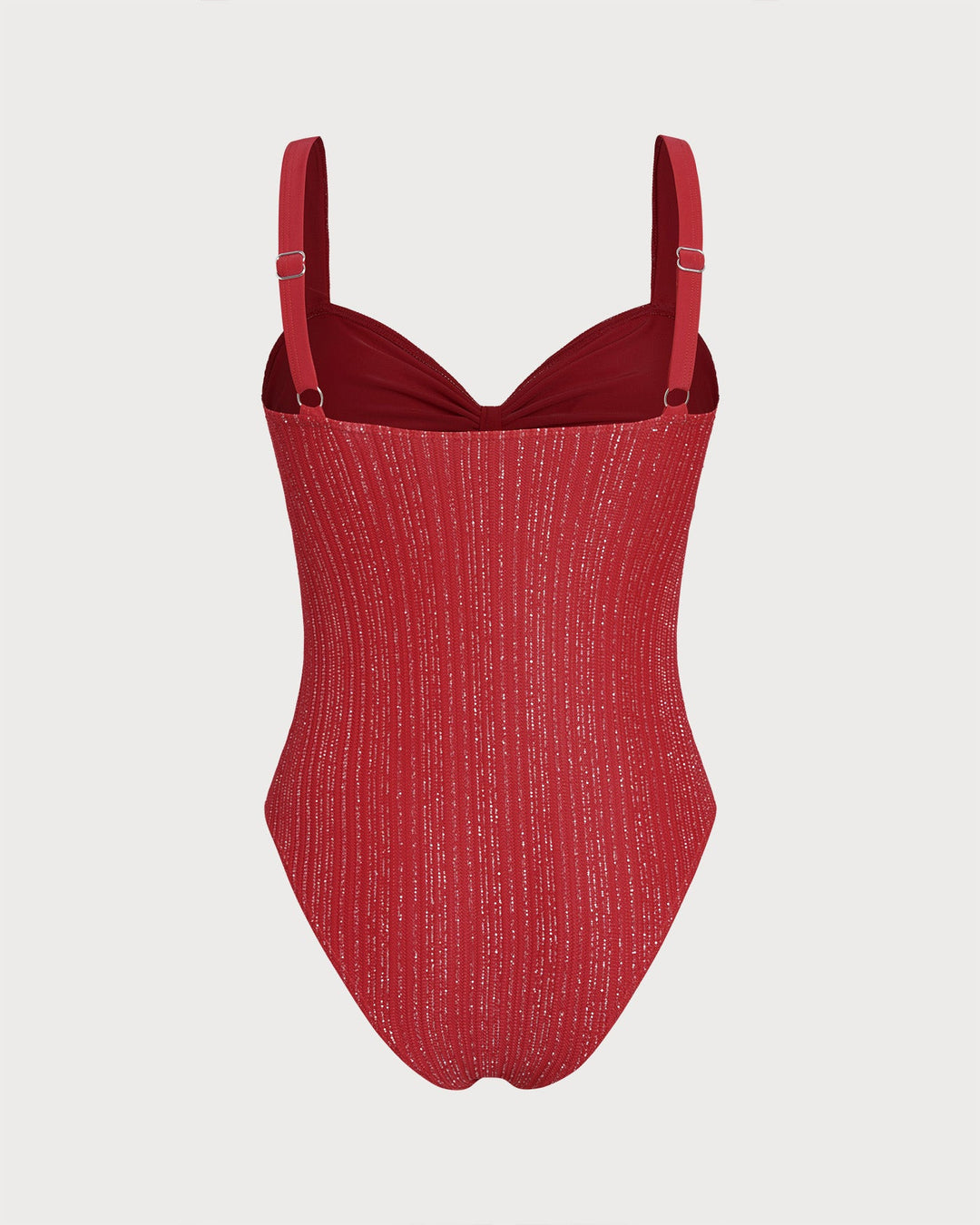 Maillot de Bain Une Pièce Bralette V Couleur Rouge
