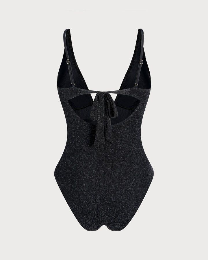 Bralette Noir à Sequins Une Pièce
