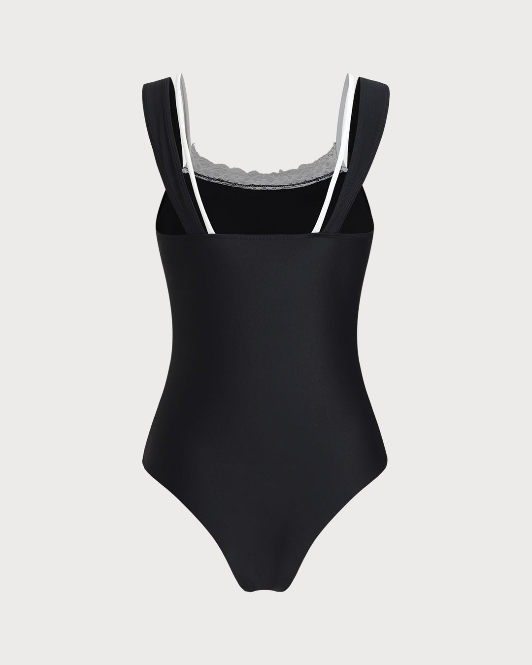 Maillot de bain une pièce en dentelle noire contrastante