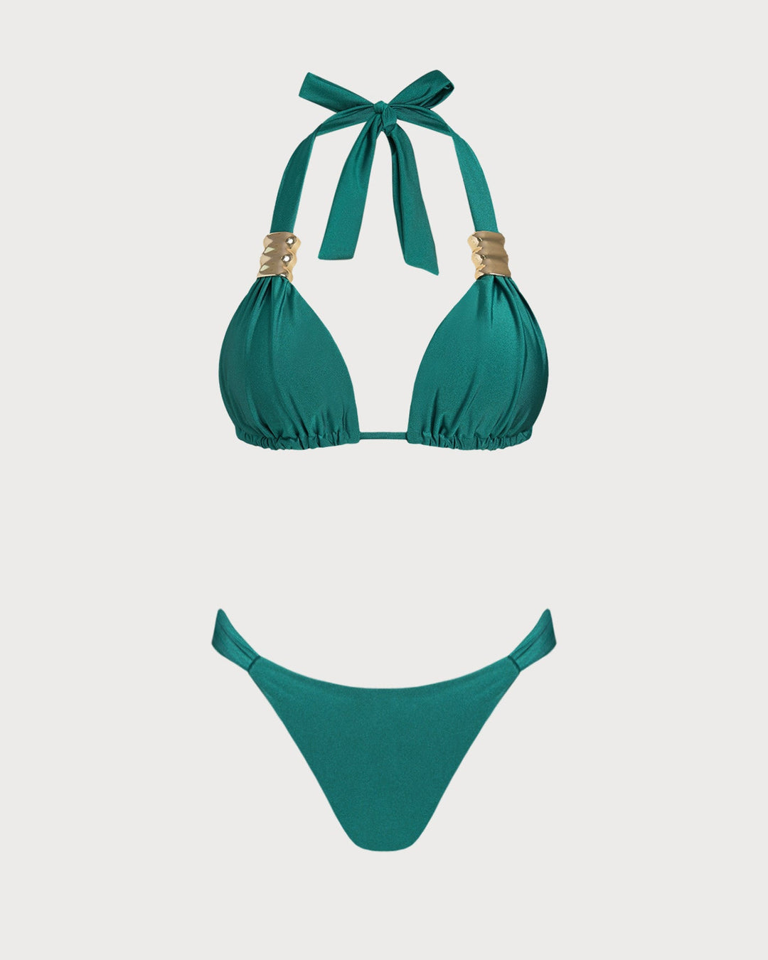 Ensemble de Bikini Triangle Vert à Dos Nu