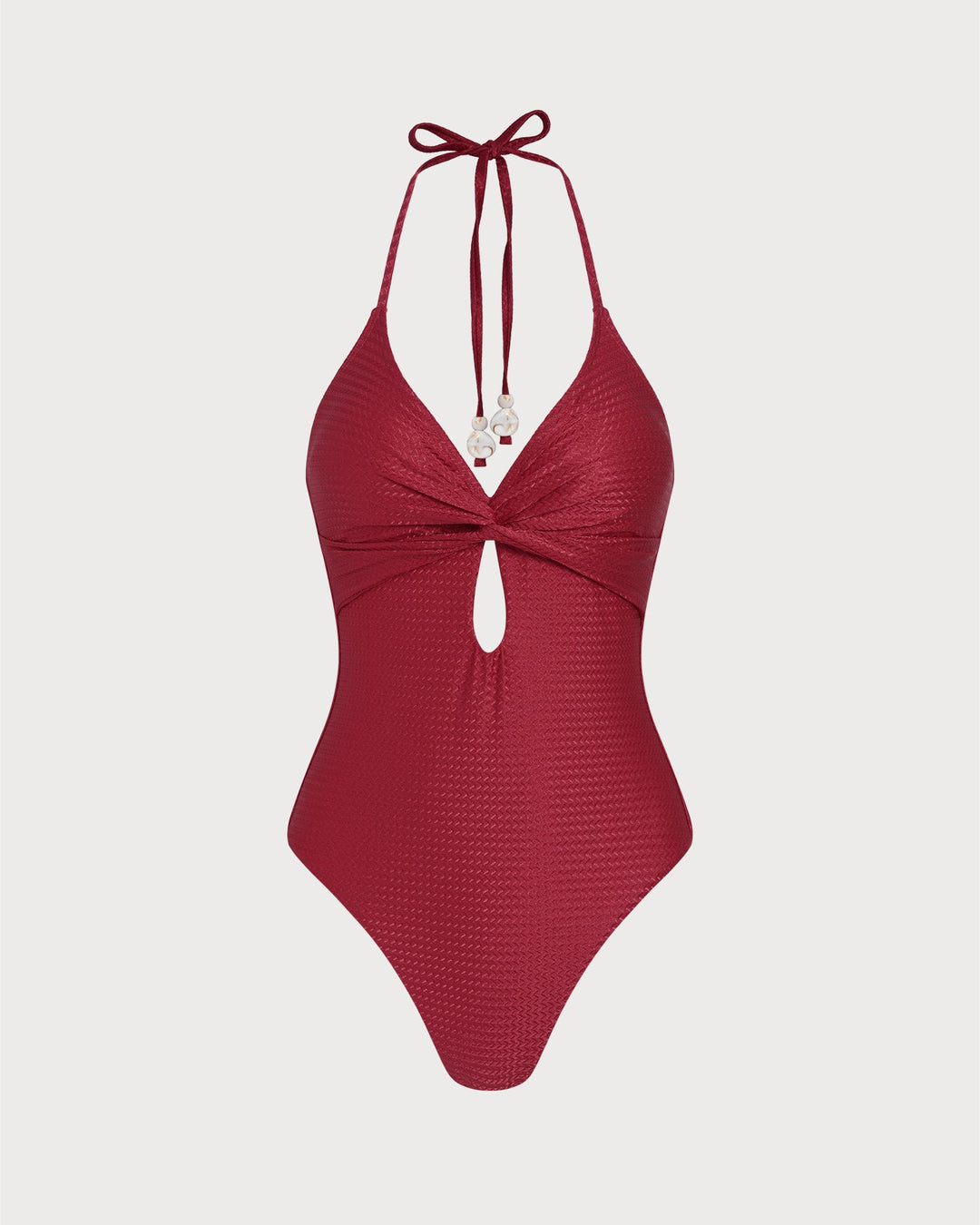 Maillot de bain une pièce bralette halter rouge
