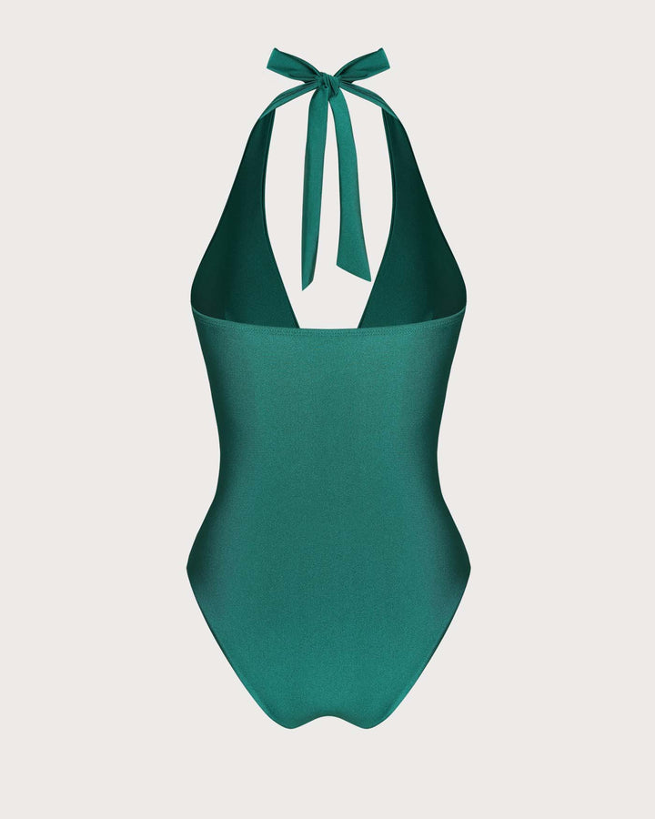 Brassière une pièce verte à volants