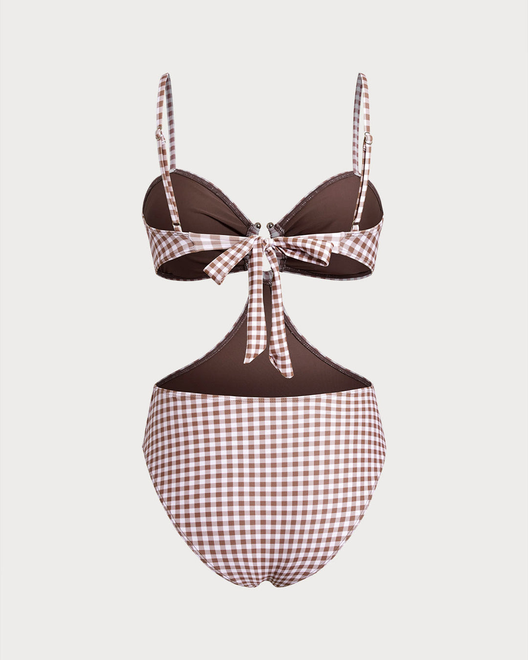 Maillot de bain une pièce à carreaux café