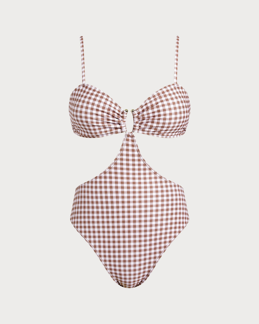 Maillot de bain une pièce à carreaux café