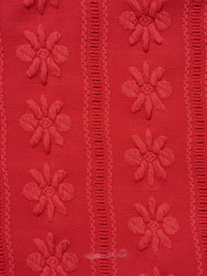 Ensemble de Bikini à Dos Nu en Jacquard Rouge