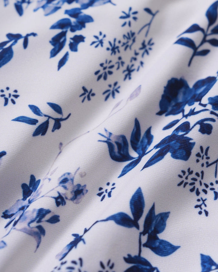 Ensemble de Bikini Triangle à Cordon Floral Blanc