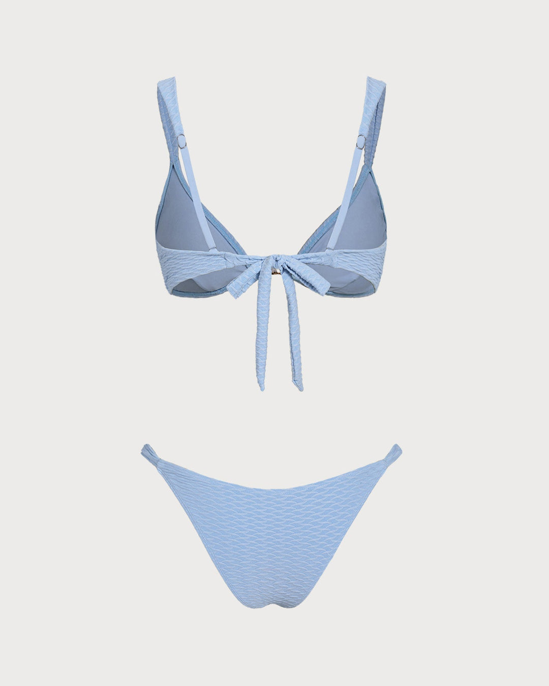 Ensemble de Bikini Triangle Texturé Bleu