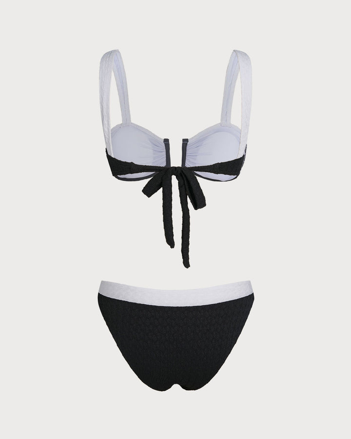 Ensemble de Bikini Triangle U Noir Contrasté
