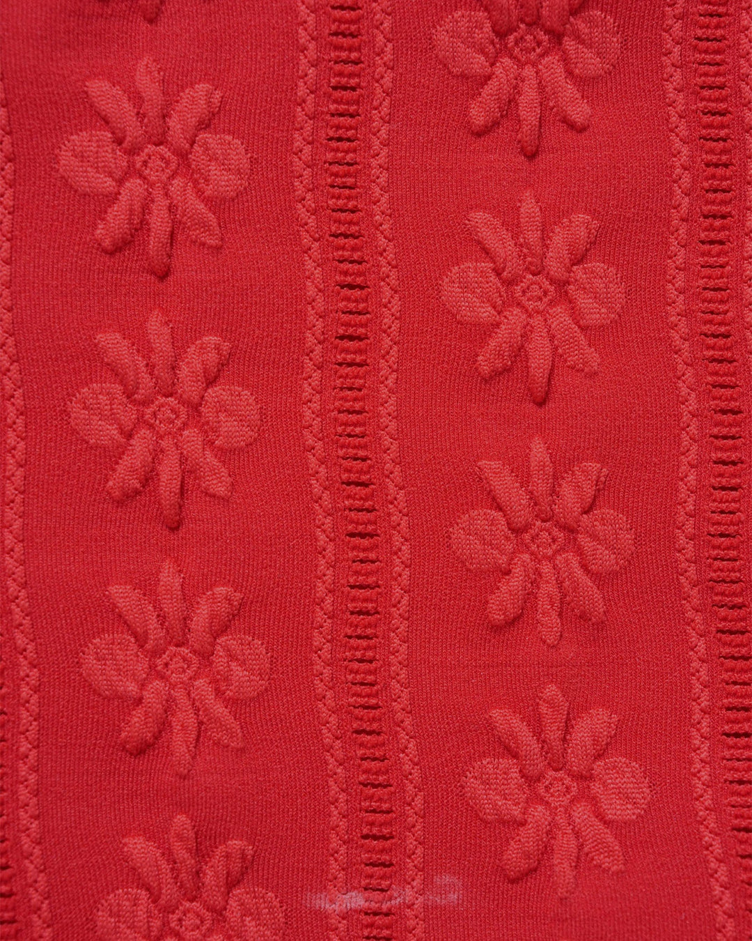 Ensemble de Bikini Texturé à Col U Rouge