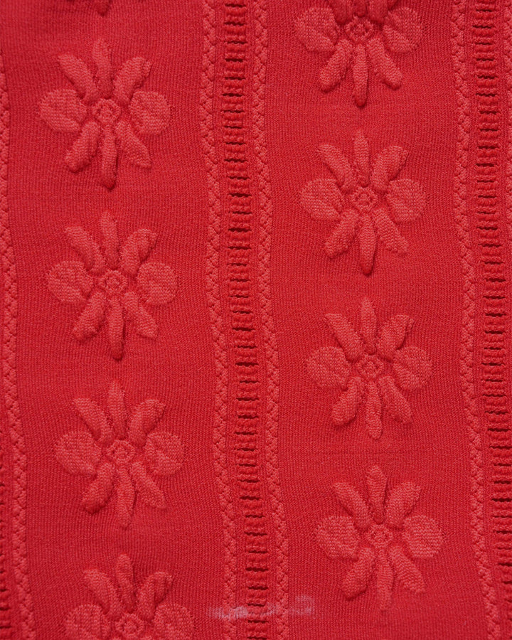 Ensemble de Bikini Texturé à Col U Rouge