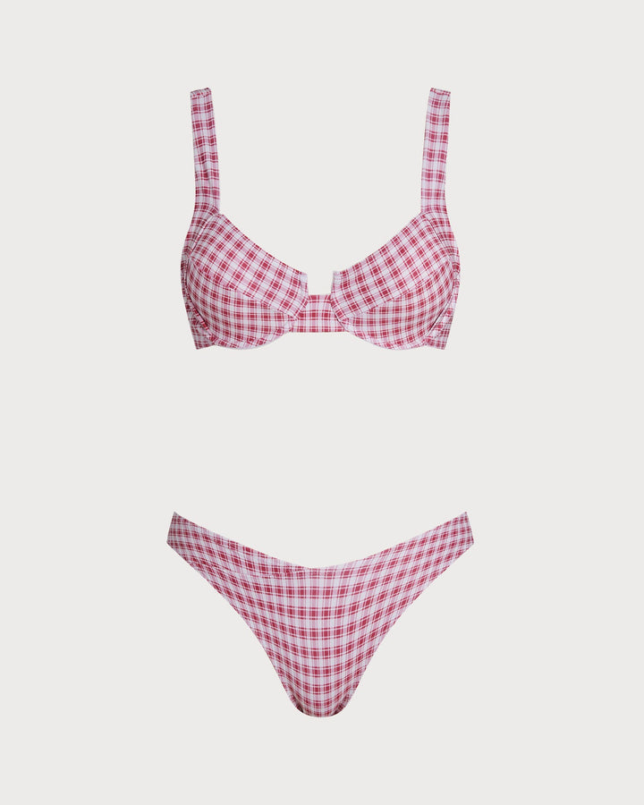 Ensemble de Bikini Rouge à Armature