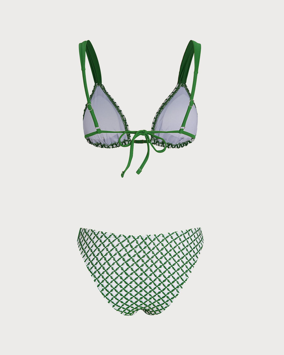Ensemble de Bikini Triangle à Carreaux Verts