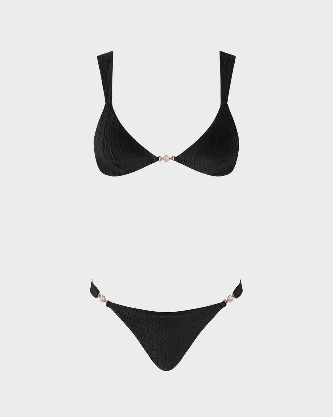 Ensemble de Bikini Bralette Noir à Col V