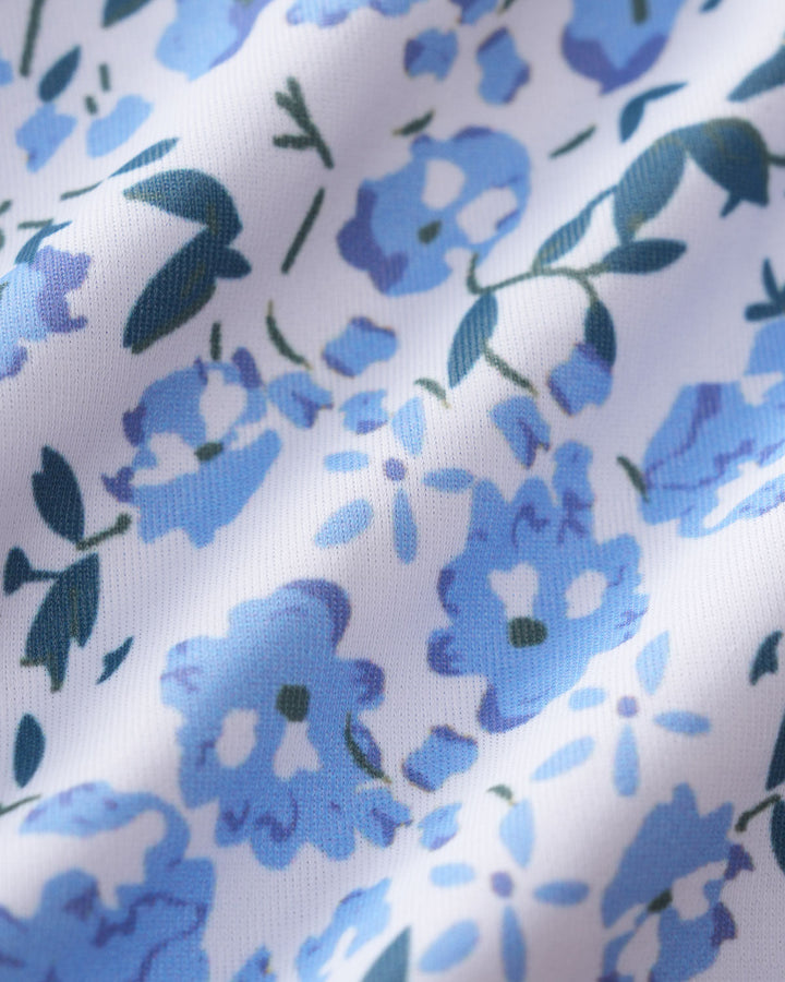 Ensemble de Bikini Triangle Floral Bleu