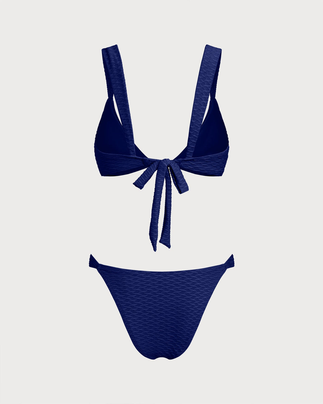 Ensemble de Bikini Triangle Texturé Bleu Royal