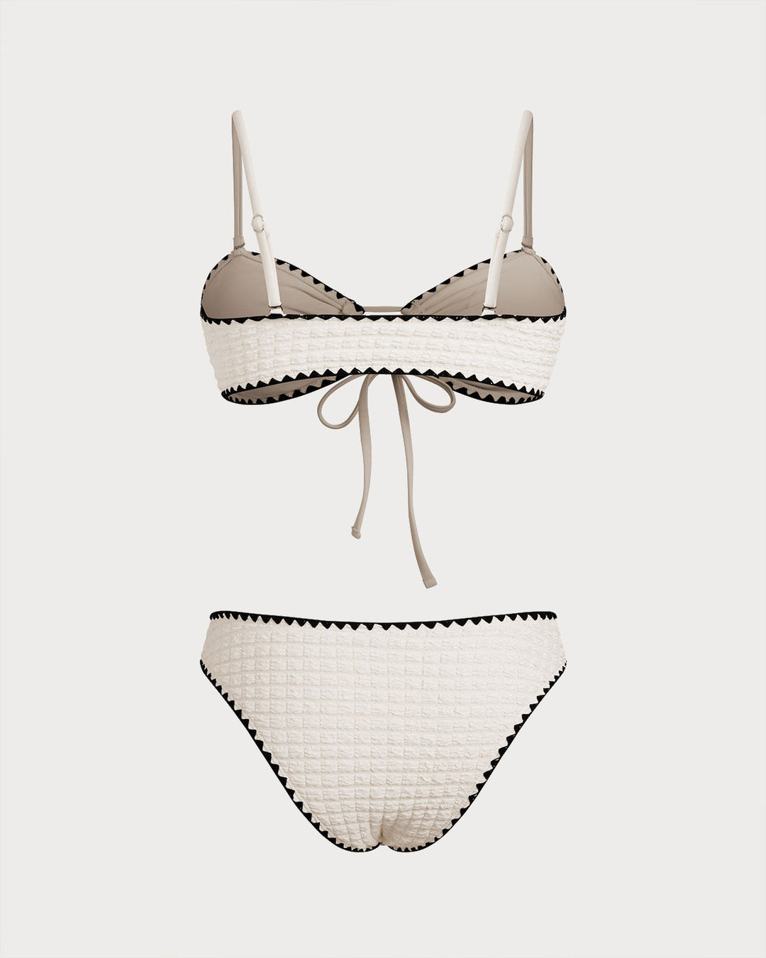 Ensemble de Bikini Bandeau Contraste Blanc