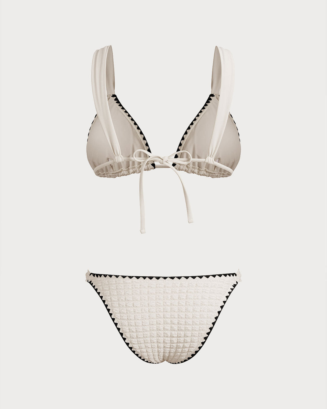 Ensemble de Bikini Triangle Contrastant Blanc