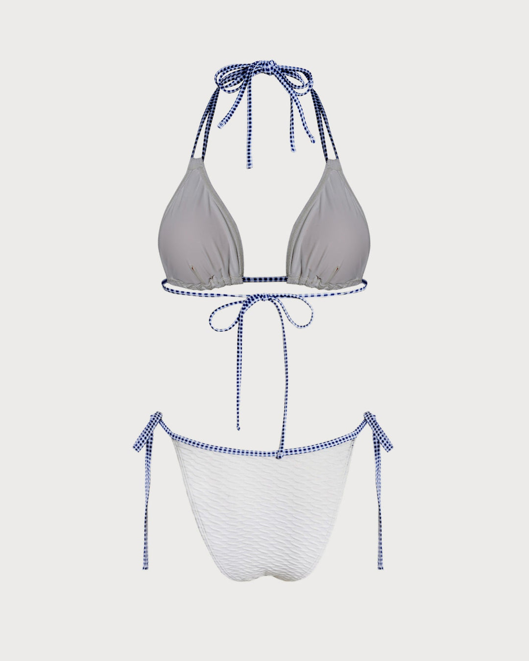 Ensemble de Bikini Triangle Contrastant Blanc