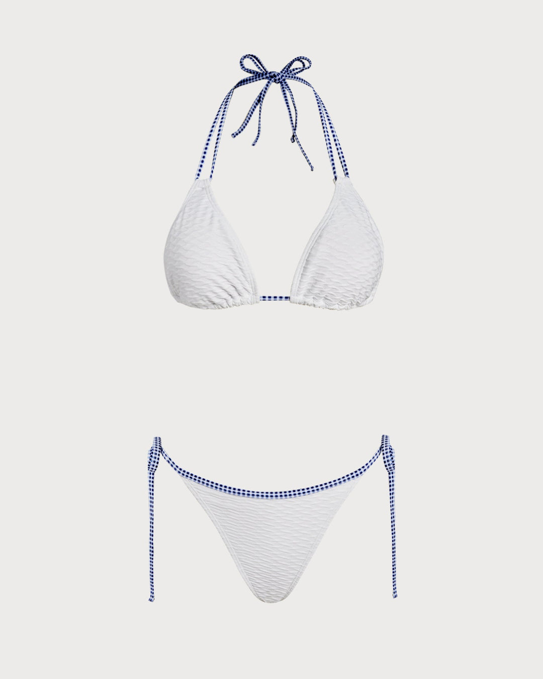 Ensemble de Bikini Triangle Contrastant Blanc