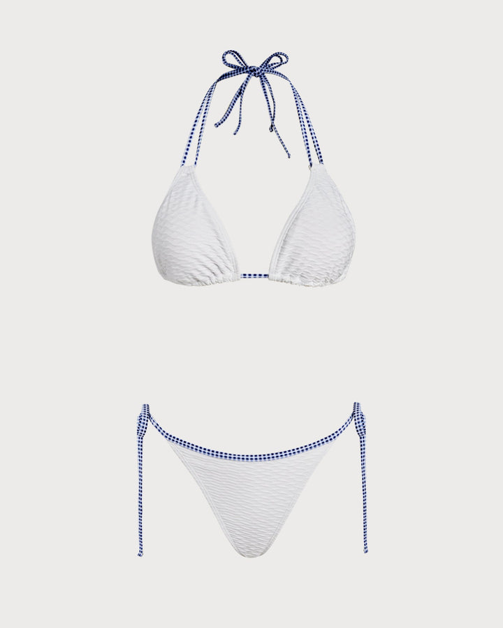 Ensemble de Bikini Triangle Contrastant Blanc