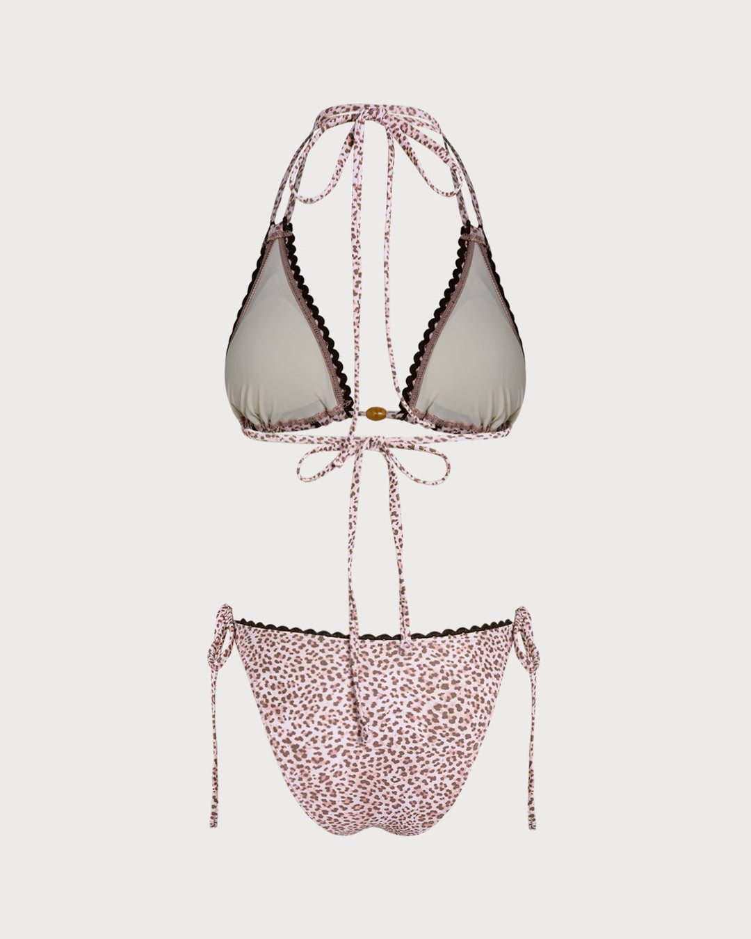 Ensemble de Bikini à Col Halter Imprimé Léopard
