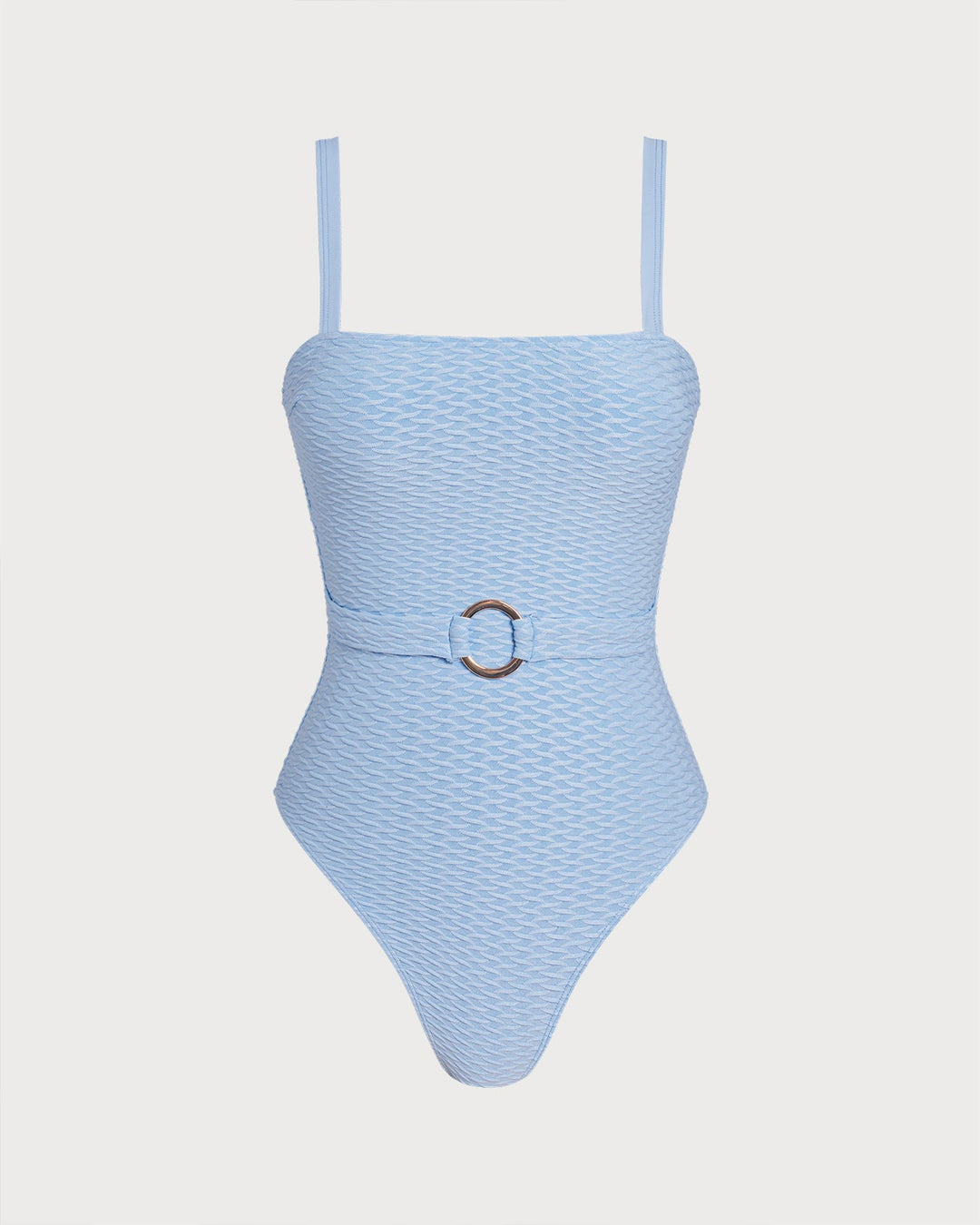 Maillot de bain une pièce bandeau bleu avec O-Ring