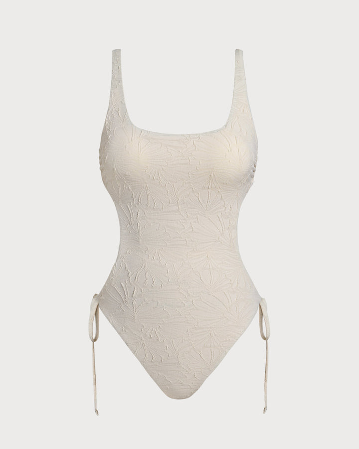 Bralette Texturée Off White Maillot de Bain Une Pièce