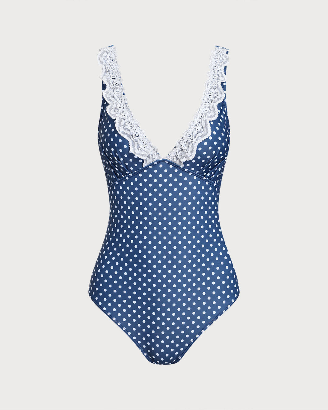 Maillot de bain une pièce à pois bleus