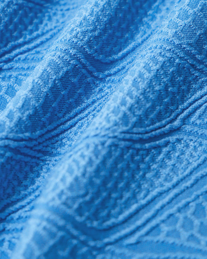 Maillot de bain une pièce bralette texturé bleu