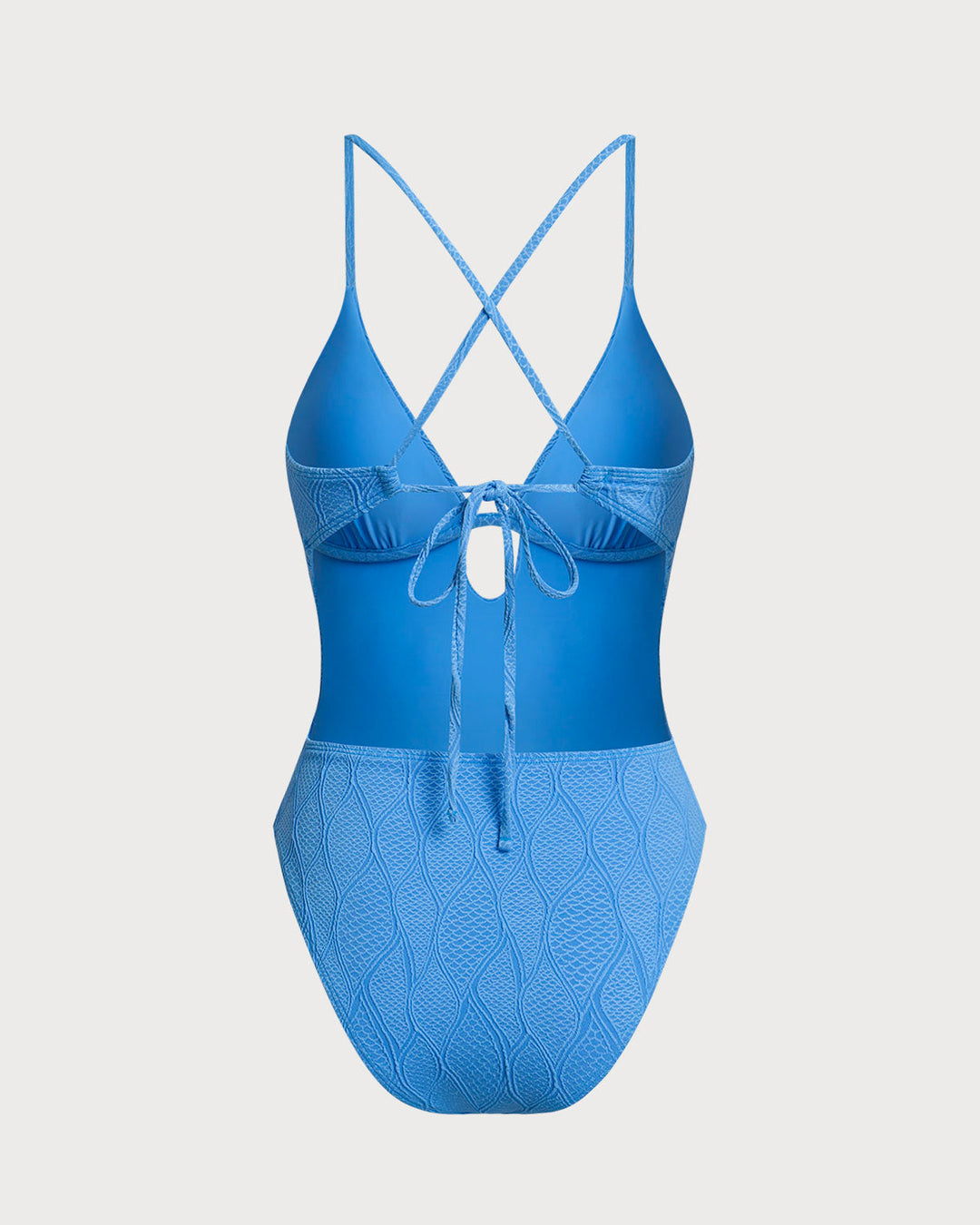Maillot de bain une pièce bralette texturé bleu